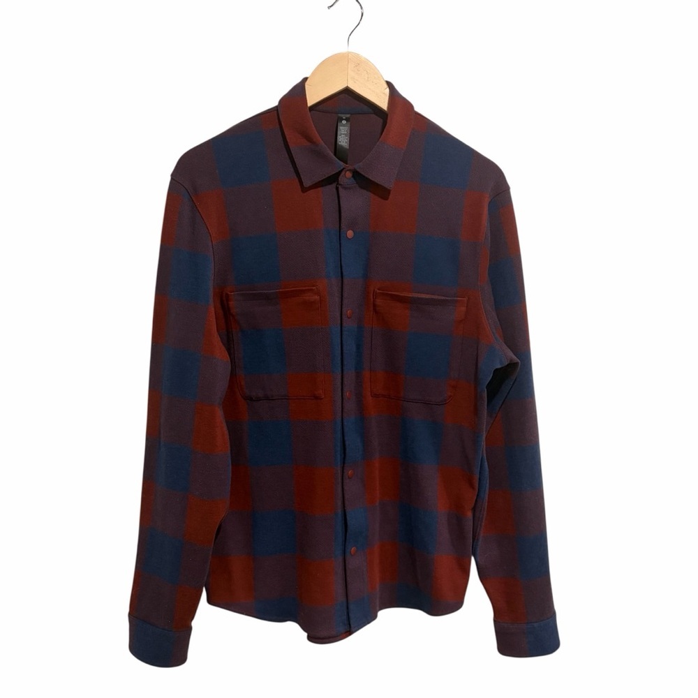 Lululemon Men’s Button-Up Overshirt Check Plaid Rockwood Atmospheric
